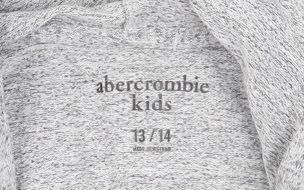 Abercrombie & Fitch Girls Grey Pullover Hoodie, Size 13-14