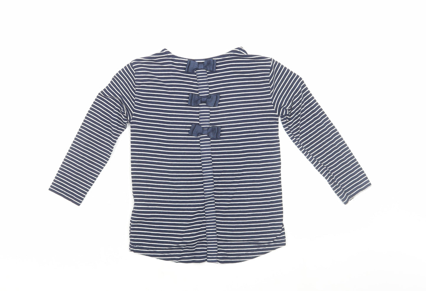 Jasper Conran Girls Blue Striped Long Sleeve T-Shirt 4-5 Yrs