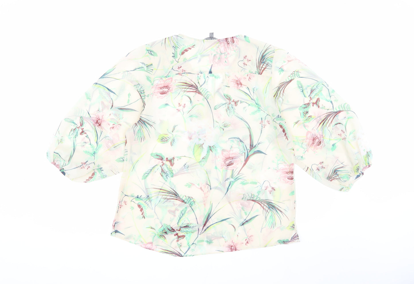 Laura Ashley Women's Floral Blouse Size 10 V-Neck