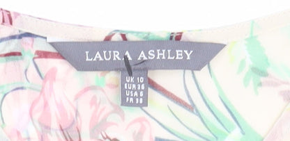 Laura Ashley Women's Floral Blouse Size 10 V-Neck