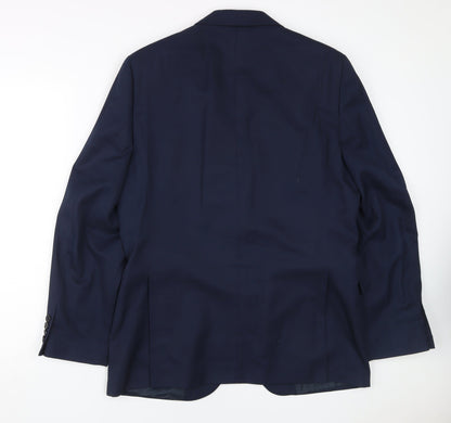 Mens UK Size 40 Moss Regular Blue Suit Jacket