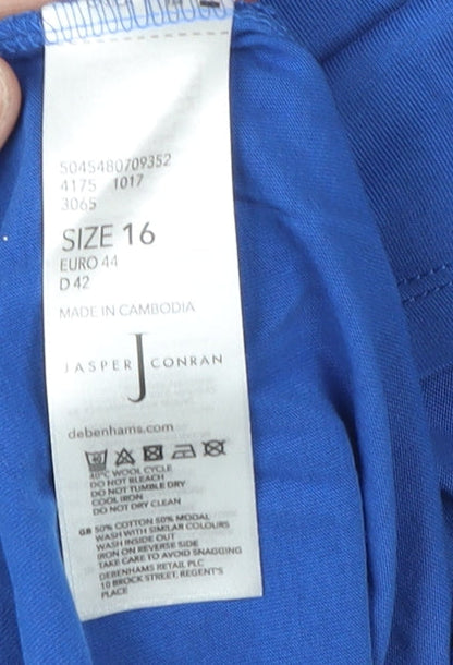 Jasper Conran Women's Blue Basic T-Shirt Size 16
