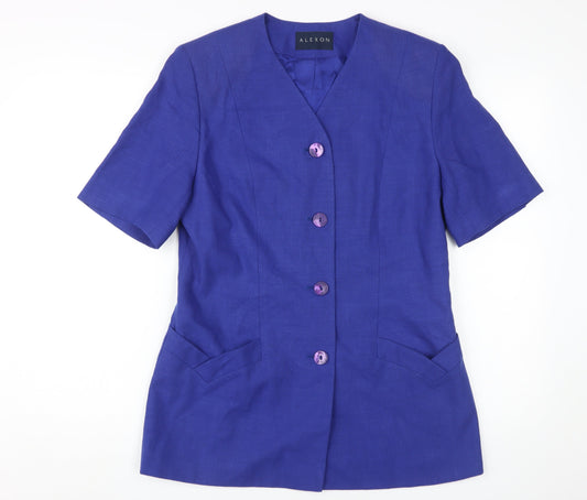 Alexon Women's Blue Mid-Length Blazer, Size 12
