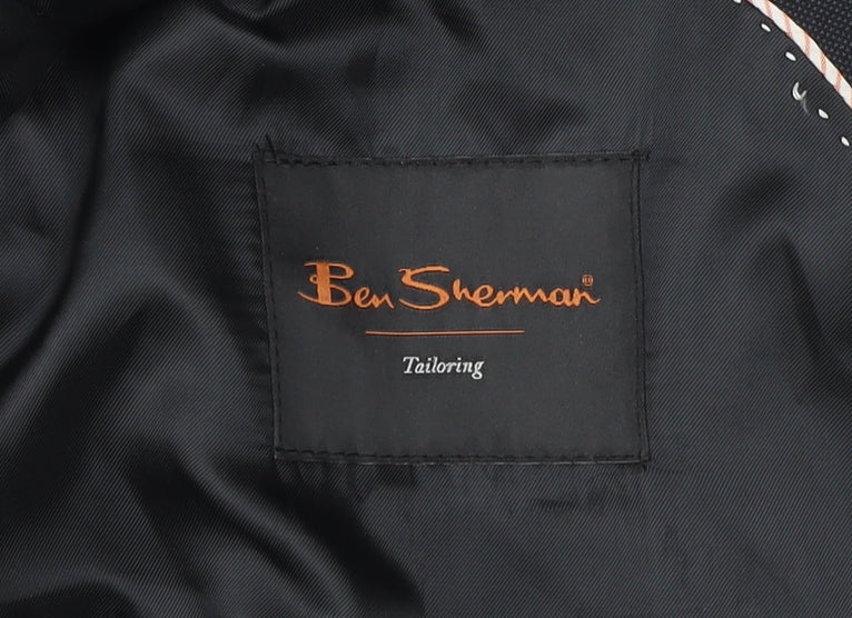 Mens UK Size Regular Ben Sherman Regular Black Suit Jacket