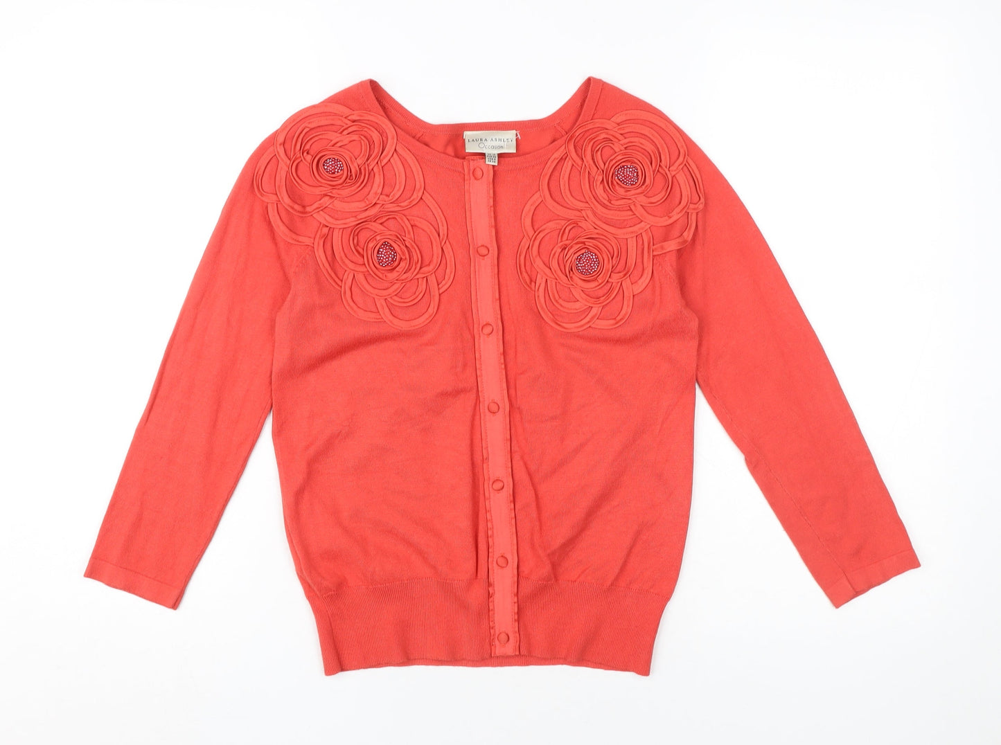Womens UK Size 10 Laura Ashley Red Cardigan Jumper
