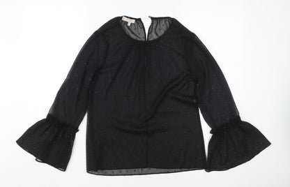 Womens UK Size S Hobbs Black Tunic Blouse