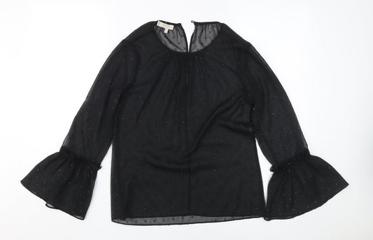 Womens UK Size S Hobbs Black Tunic Blouse