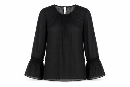 Womens UK Size S Hobbs Black Tunic Blouse