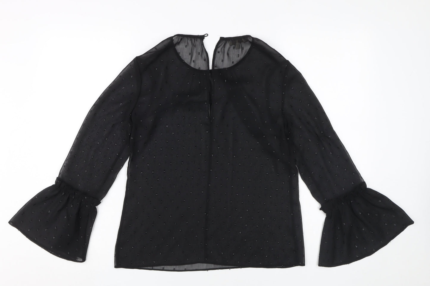 Womens UK Size S Hobbs Black Tunic Blouse