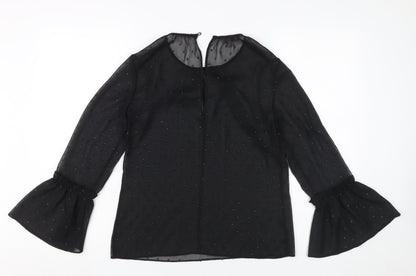 Womens UK Size S Hobbs Black Tunic Blouse