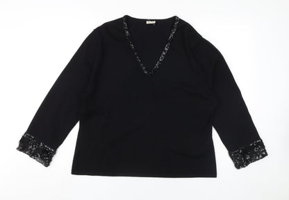 Womens UK Size XL Viyella Black Pullover Jumper