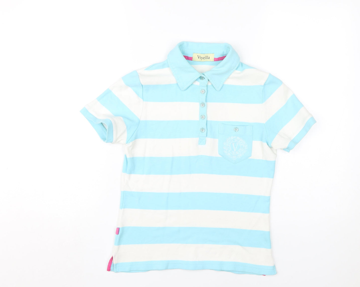 Womens UK Size S Viyella Blue Classic Polo