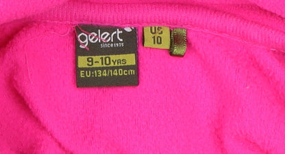Gelert Girls' Pink Fleece Sweatshirt 9-10 Years, Mock Neck, 1/2 Zip