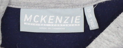 McKenzie Boys Grey Blue Hoodie, Size 13-14 Years, Casual Pullover