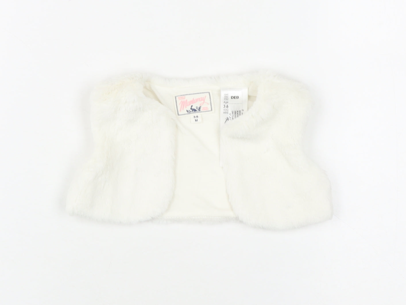Mandamay Girls' White Waistcoat 3-6 Months Sleeveless Casual