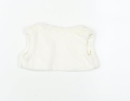 Mandamay Girls' White Waistcoat 3-6 Months Sleeveless Casual