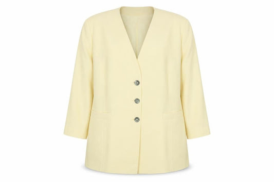 Womens UK Size 20 Jacques Vert Plus Beige Blazer