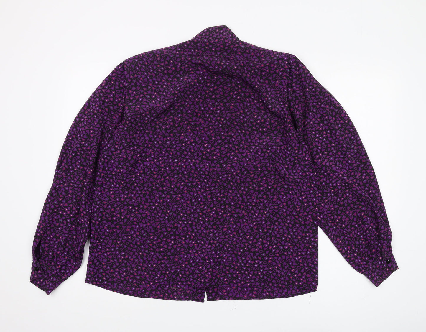 Jacques Vert Women's Purple Geometric Button-Up Shirt
