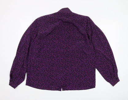 Jacques Vert Women's Purple Geometric Button-Up Shirt