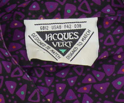 Jacques Vert Women's Purple Geometric Button-Up Shirt