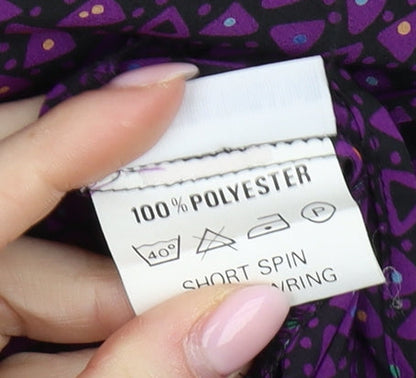 Jacques Vert Women's Purple Geometric Button-Up Shirt