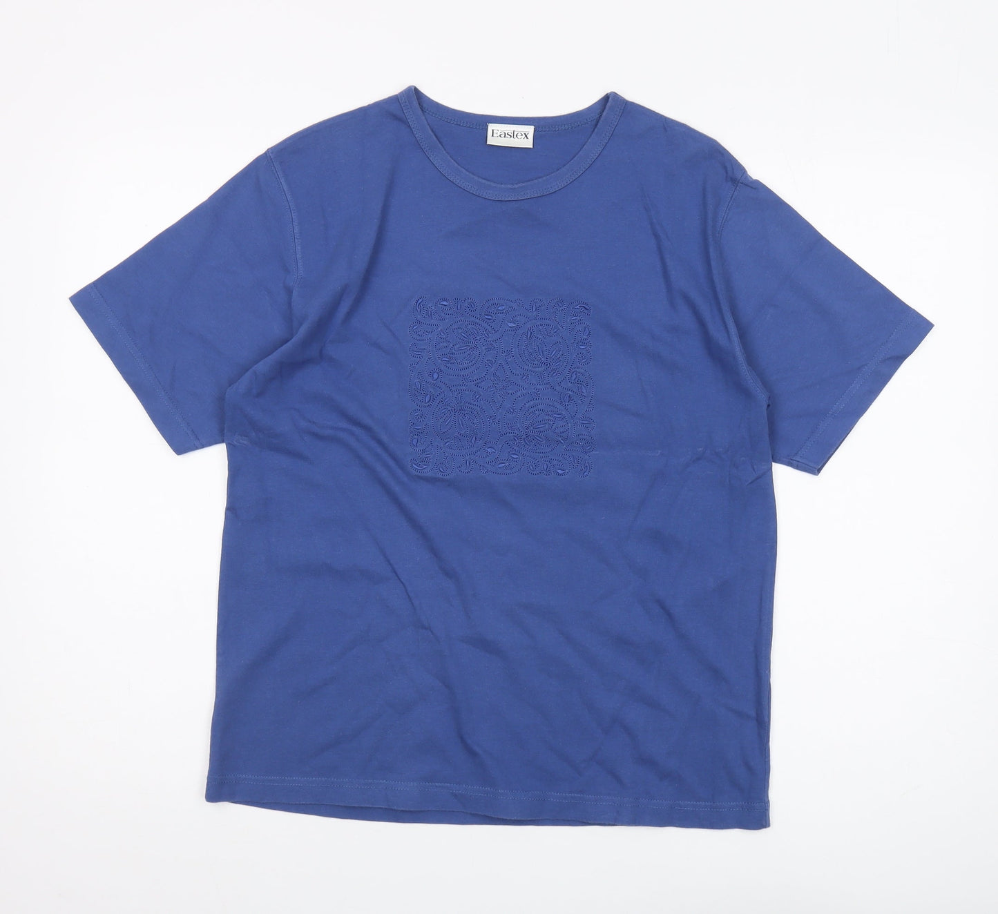 Womens UK Size M Eastex Blue Basic T-Shirt
