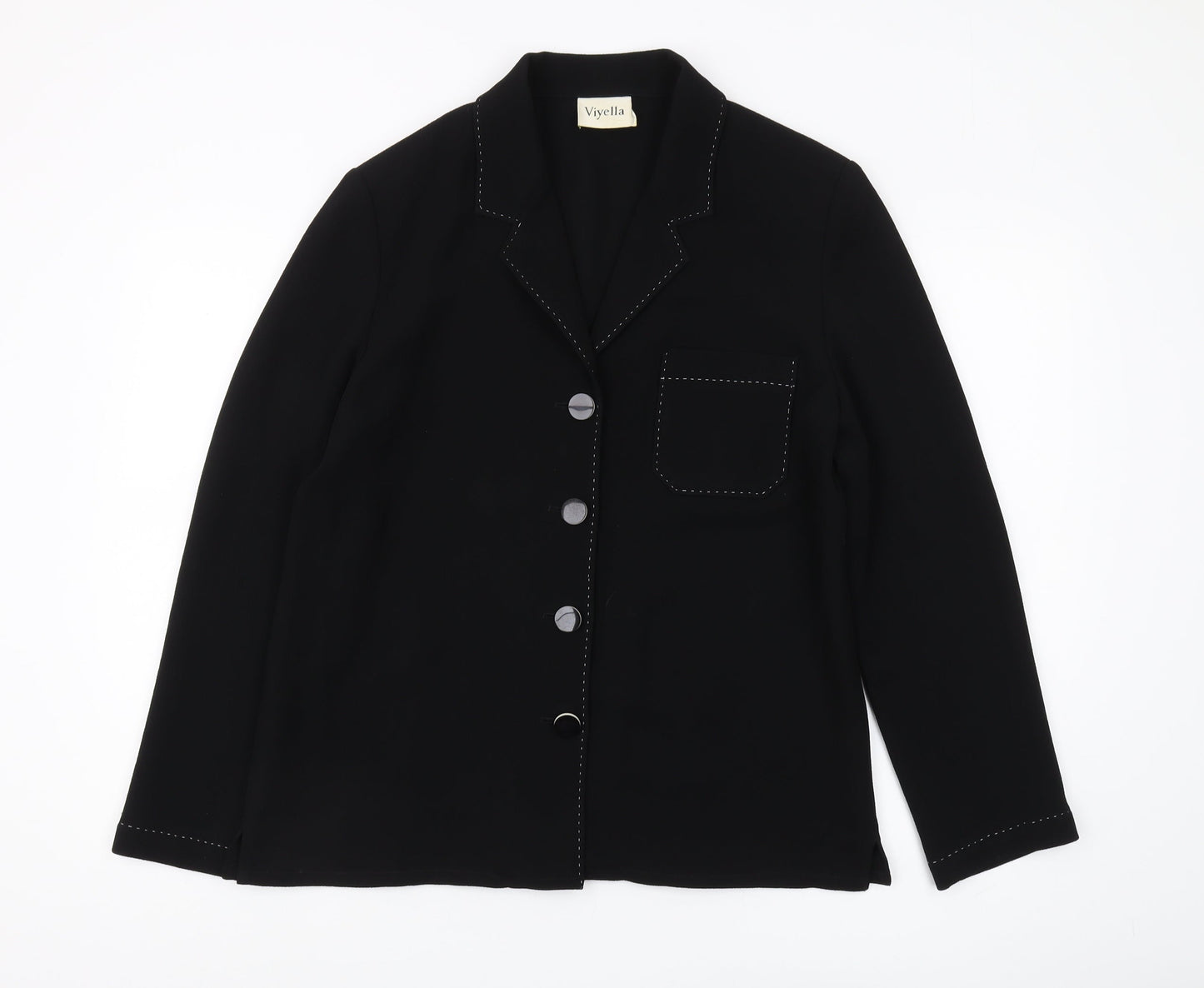 Viyella Women's Black Blazer, Size 12, Regular Fit