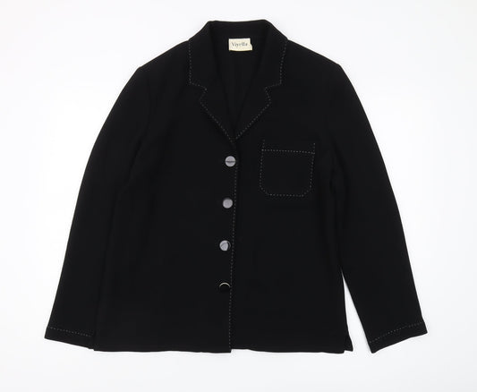 Viyella Women's Black Blazer, Size 12, Regular Fit