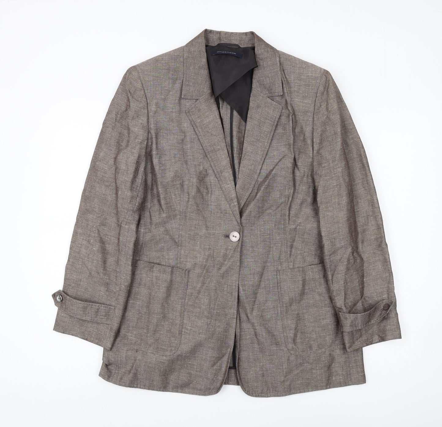 Windsmoor Brown Women's Blazer, Size 10, Linen Blend