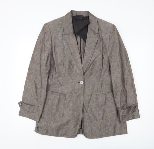 Windsmoor Brown Women's Blazer, Size 10, Linen Blend