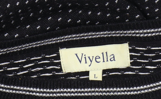 Womens UK Size L Viyella Black Pullover Jumper