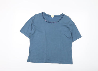 Womens UK Size L Viyella Blue Pullover Jumper