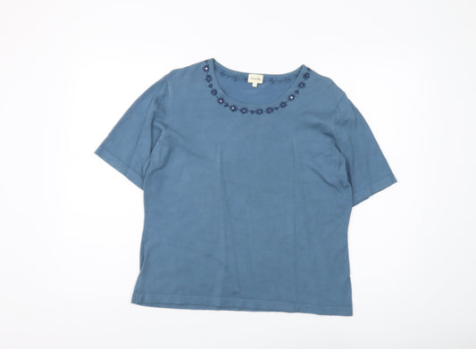 Womens UK Size L Viyella Blue Pullover Jumper
