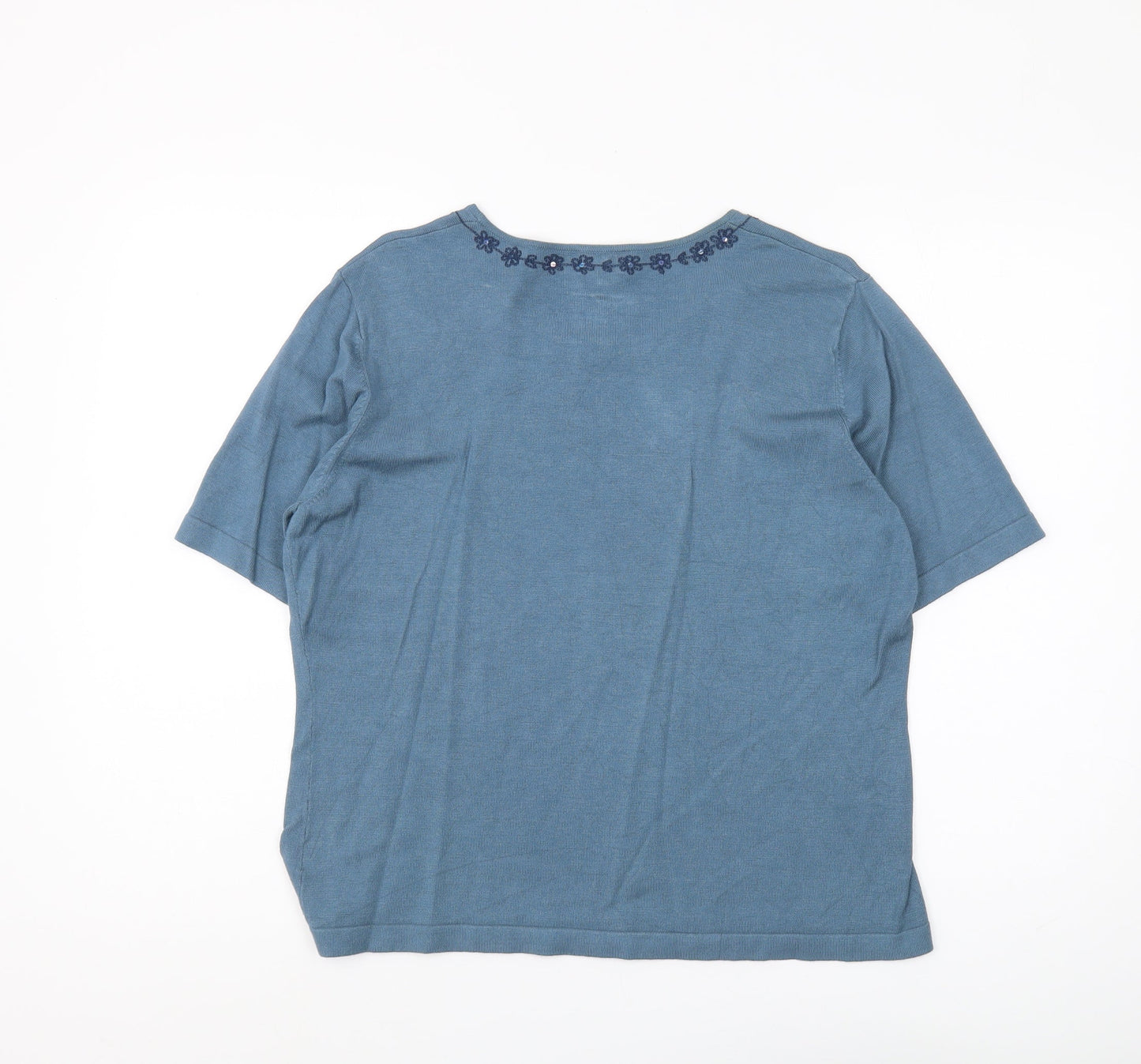 Womens UK Size L Viyella Blue Pullover Jumper