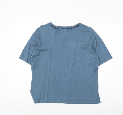 Womens UK Size L Viyella Blue Pullover Jumper