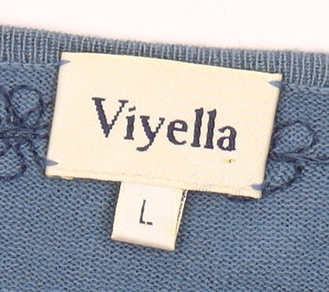Womens UK Size L Viyella Blue Pullover Jumper