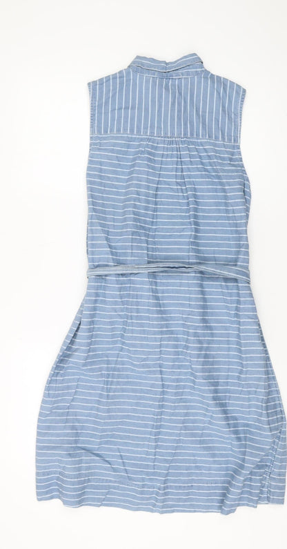 FatFace Women's Blue Striped Shirt Dress - Size 12