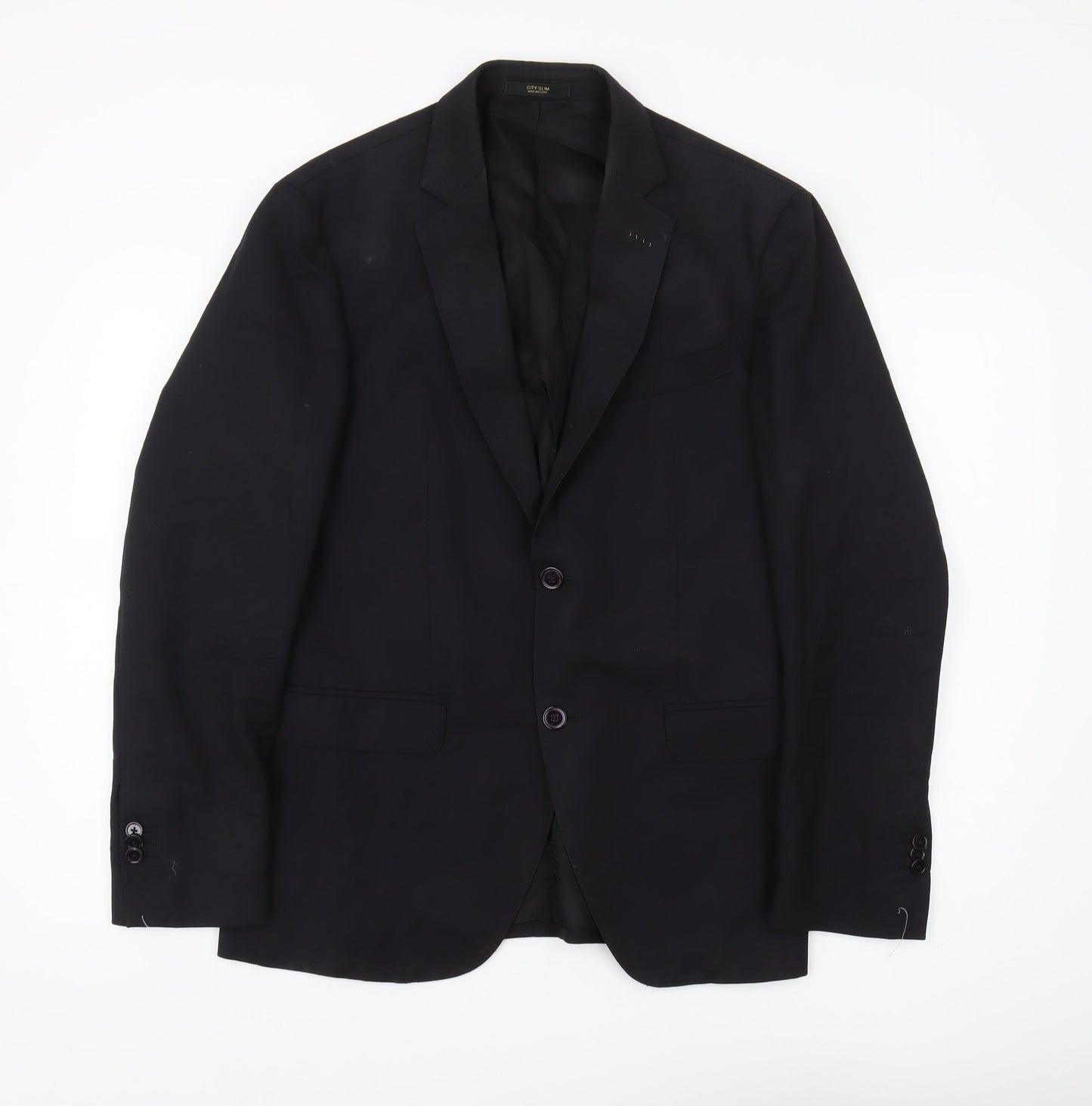 Mens UK Size 40 Massimo Dutti Regular Black Suit Jacket