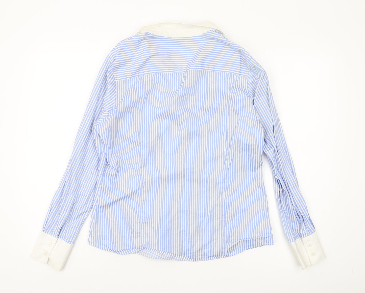 Austin Reed Women's Blue Striped Button-Up Shirt 14
