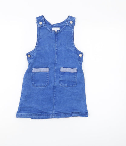 Jasper Conran Girls Blue Denim Pinafore Dress (6 Years)