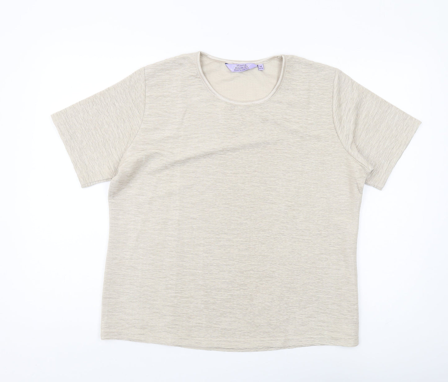 Womens UK Size 14 Honor Millburn Beige Basic T-Shirt