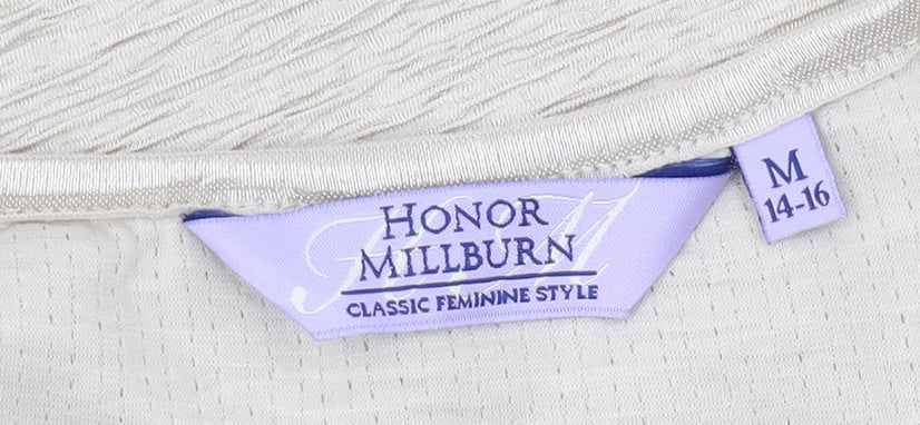Womens UK Size 14 Honor Millburn Beige Basic T-Shirt