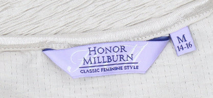 Womens UK Size 14 Honor Millburn Beige Basic T-Shirt