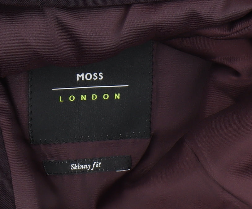 Mens UK Size 34 Moss London Regular Purple Suit Jacket
