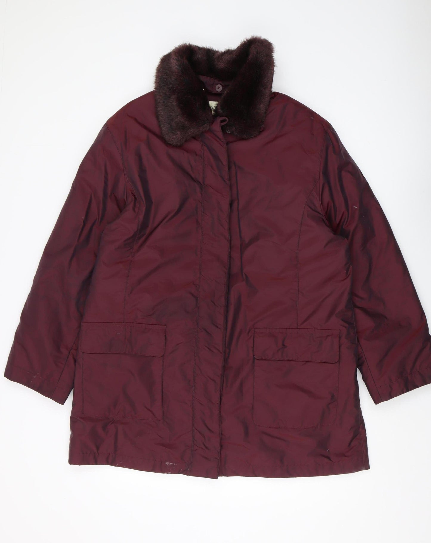 Womens UK Size M Viyella Red Overcoat