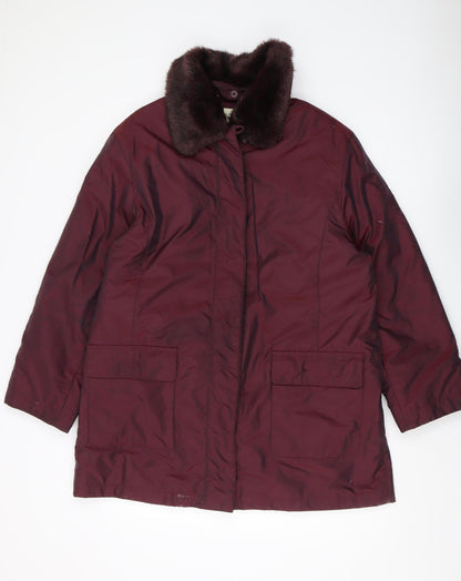 Womens UK Size M Viyella Red Overcoat