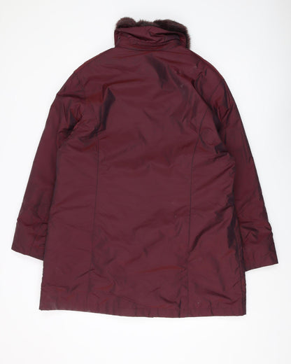 Womens UK Size M Viyella Red Overcoat