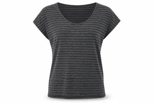 Nike Women's Grey Striped T-Shirt Medium