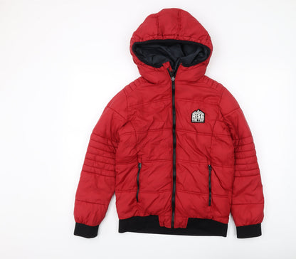 OVS Boys Red Puffer Jacket, 12-13 Years, Hooded