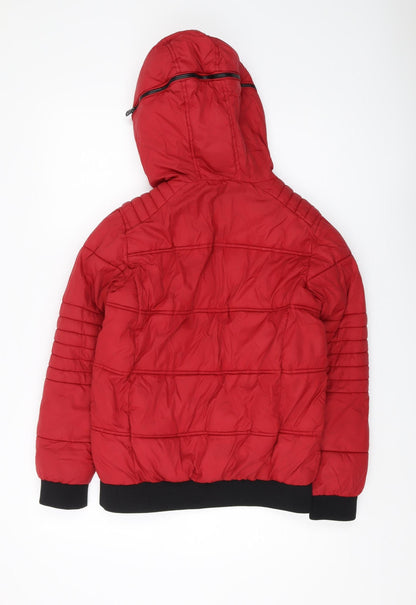 OVS Boys Red Puffer Jacket, 12-13 Years, Hooded